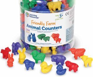 counters de learning resources, animales de granja de diferentes colores y dos tamaños